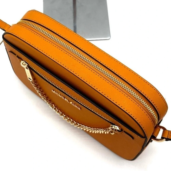 Michael Kors Large EW Crossbody Bag Cider & Medium Bifold Zip Chain Wallet Cider - Picture 7 of 14